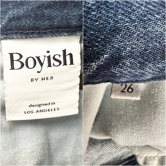 BOYISH 90s Distressed Denim High Rise Button Fly Straight Leg Carpenter Jeans 26 - Picture 4 of 5